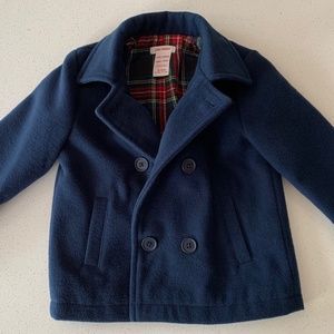 LIKE NEW navy PeaCoat Sz 18-24 months
